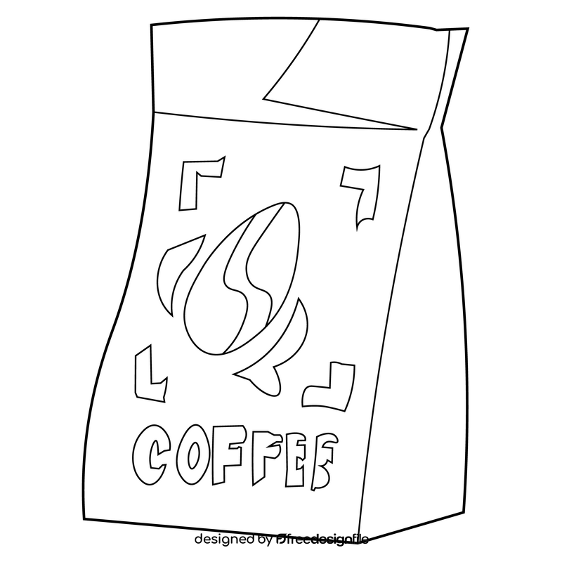 Coffee pack black and white clipart