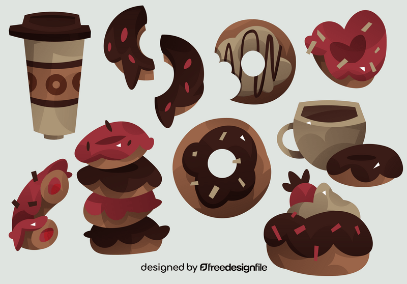 Donuts set vector