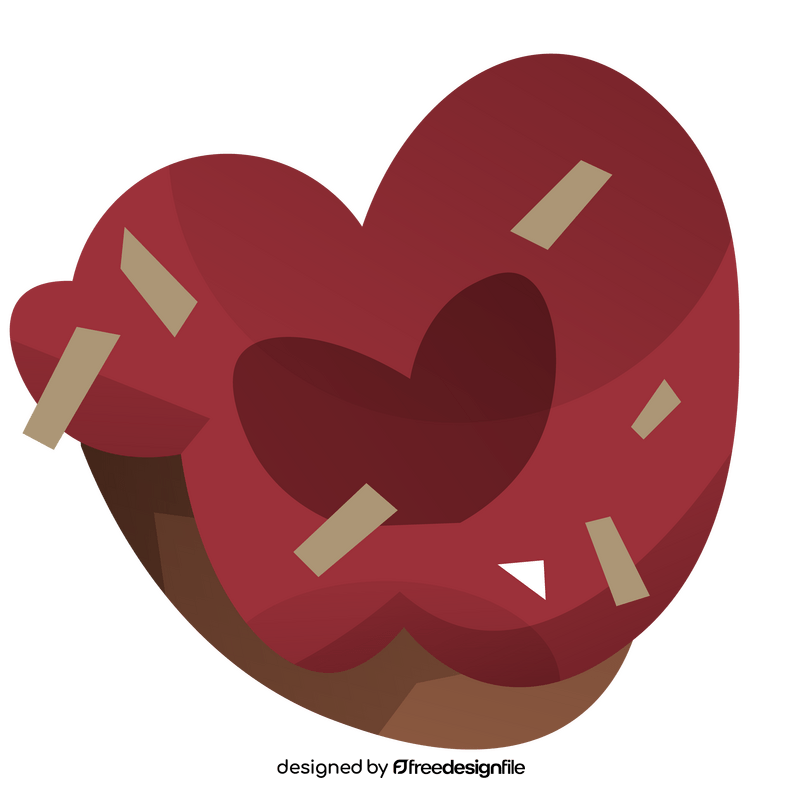Donut in heart shape clipart