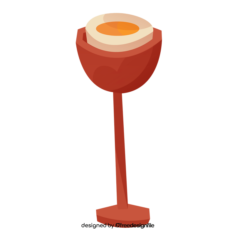 Cooked egg in egg cup clipart