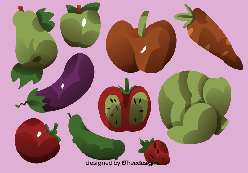 Farm fresh fruits and vegetables vector