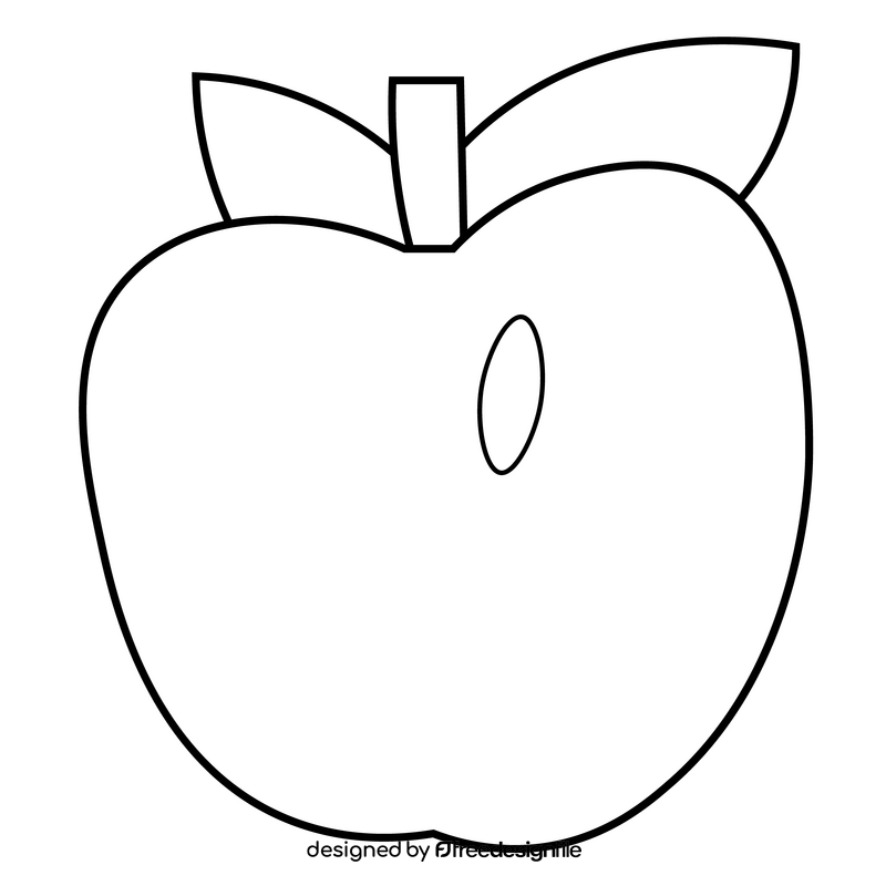 Farm apple cartoon drawing black and white clipart