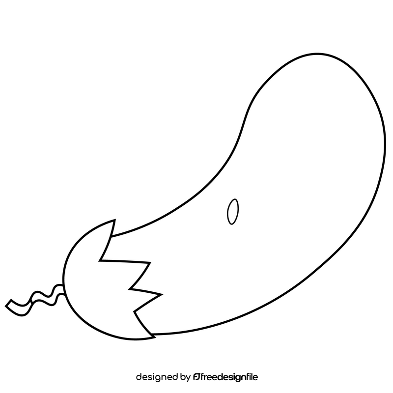 Eggplant vegetable drawing black and white clipart
