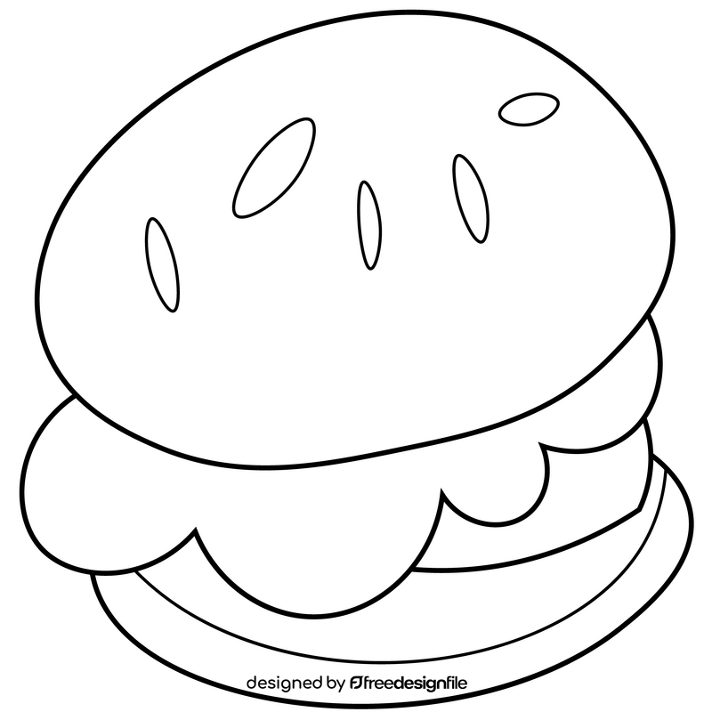 Hamburger drawing black and white clipart