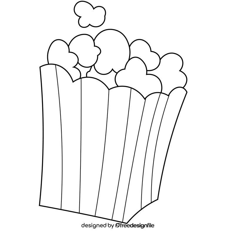 Popcorn drawing black and white clipart