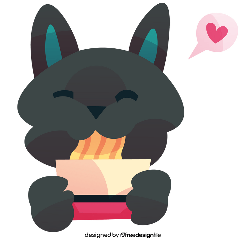 Cartoon noodles with little kitty clipart