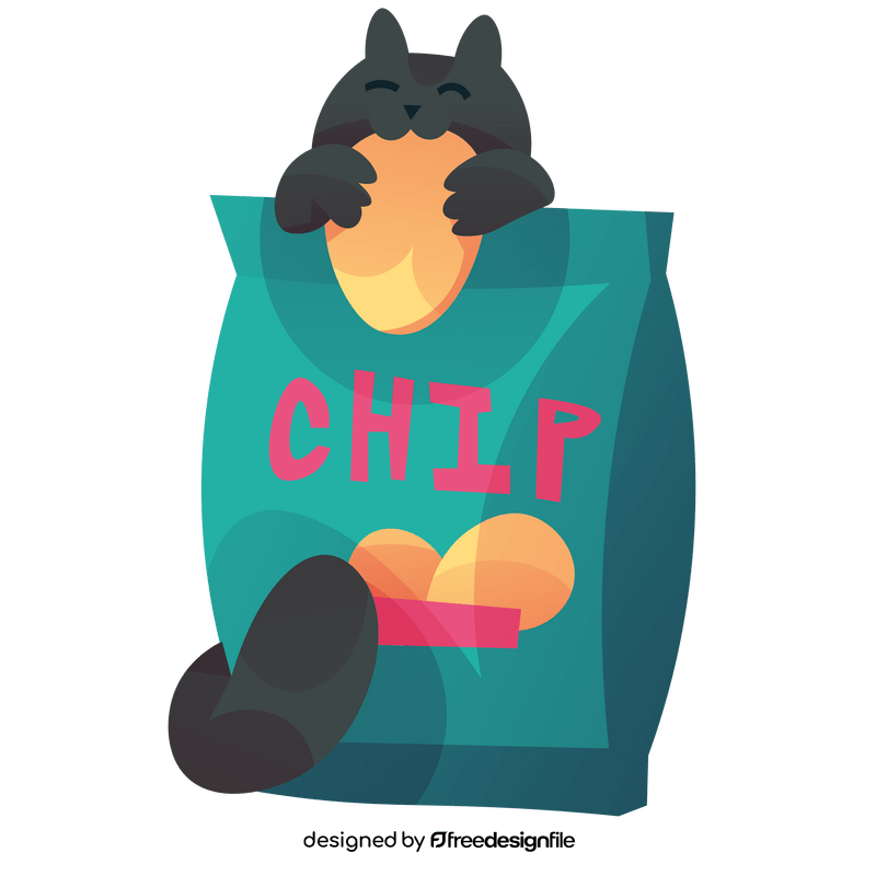Cartoon pack of chips with cute animal clipart