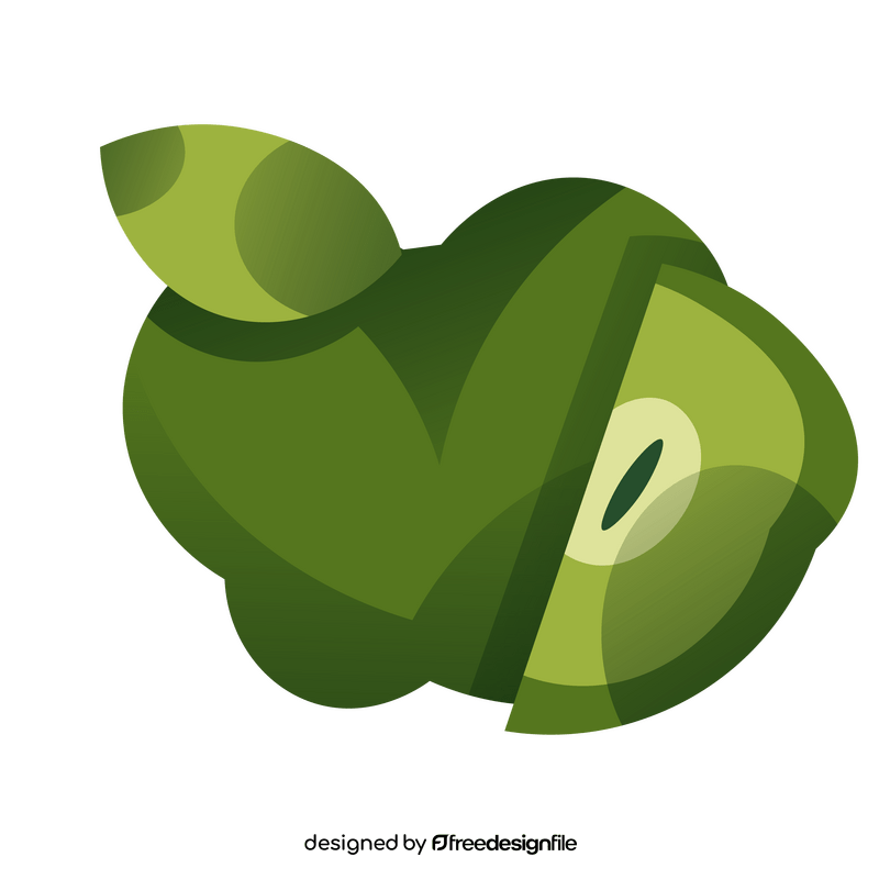 Green apple slice clipart
