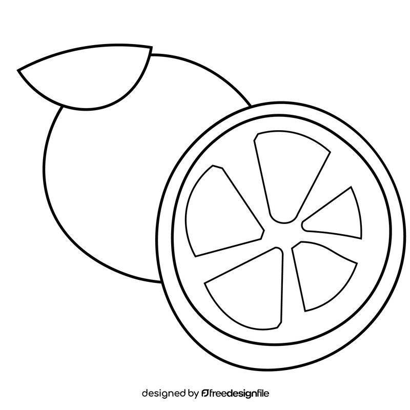 Orange slice drawing black and white clipart free download