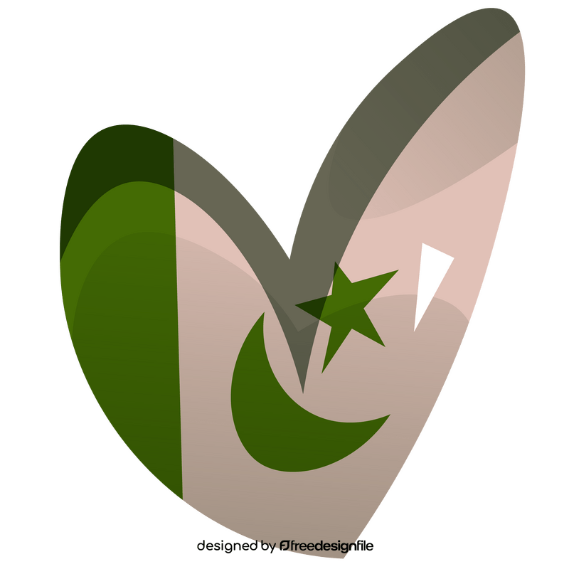 Pakistan heart flag cartoon clipart