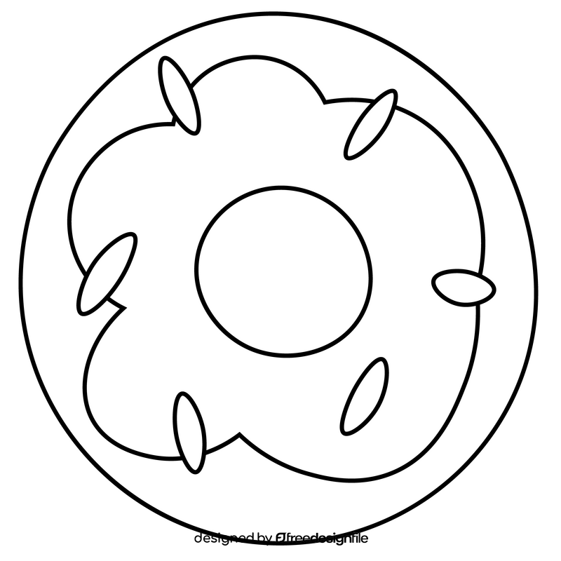 Halloween donut black and white clipart