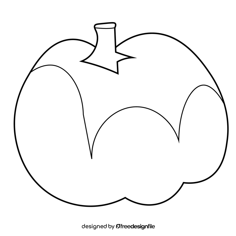 Halloween pumpkin black and white clipart