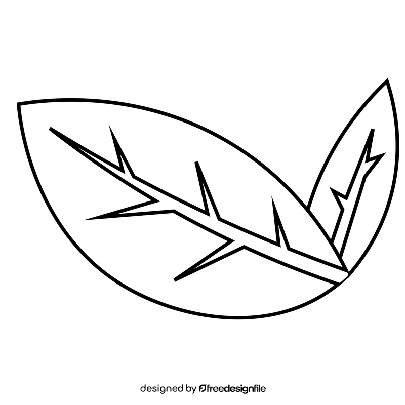 Leaves flat design black and white clipart free download