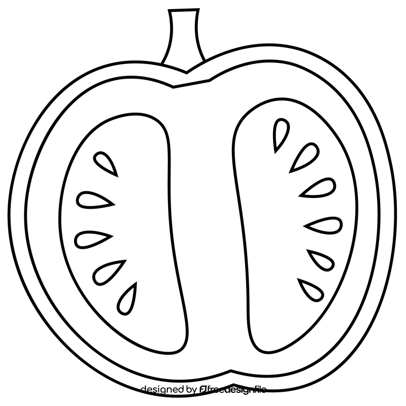 Pumpkin half flat design black and white clipart