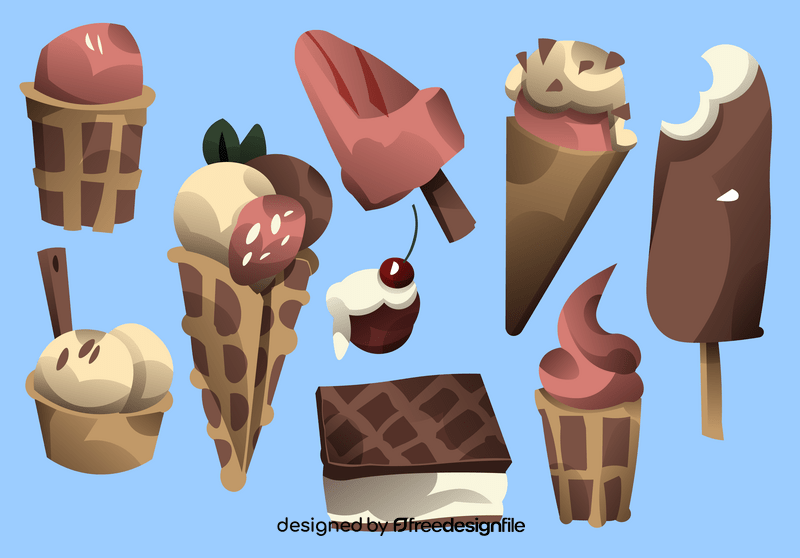 Ice cream set vector