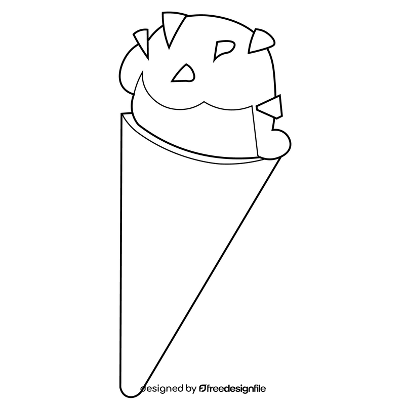 Ice cream drawing black and white clipart