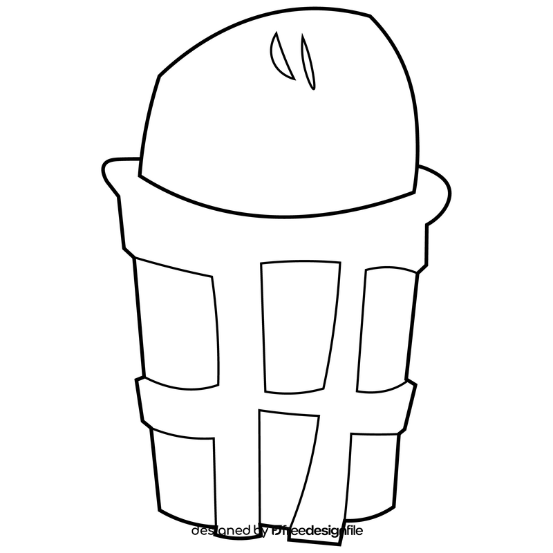 Icecream cartoon black and white clipart