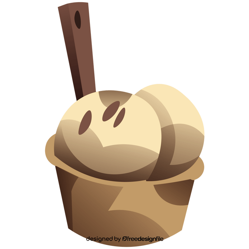 Ice cream balls in a cup clipart