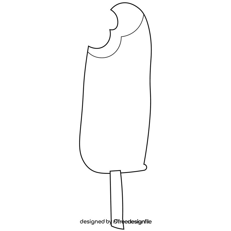 Ice cream bite black and white clipart