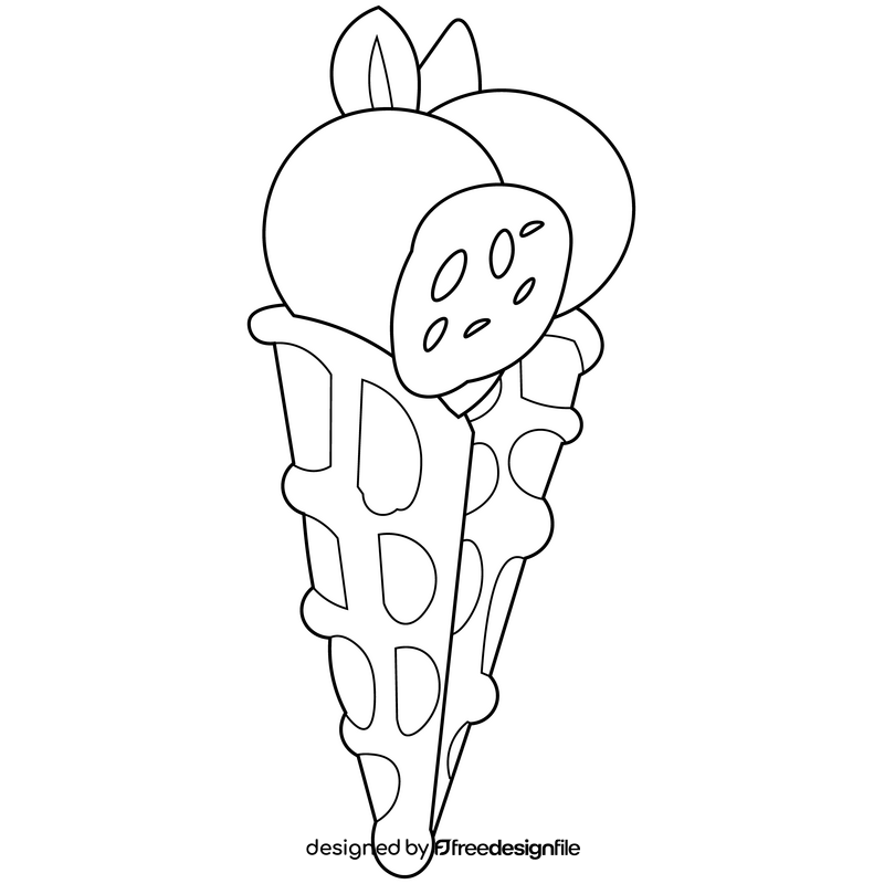 Sprinkles ice cream black and white clipart