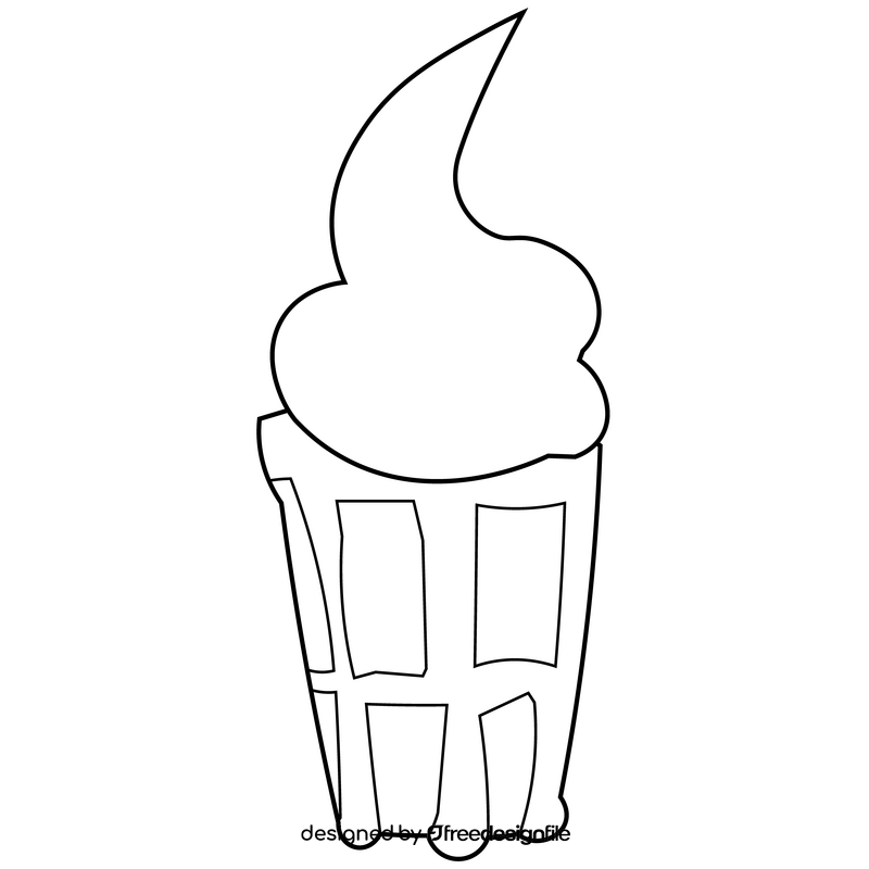 Ice cream image black and white clipart