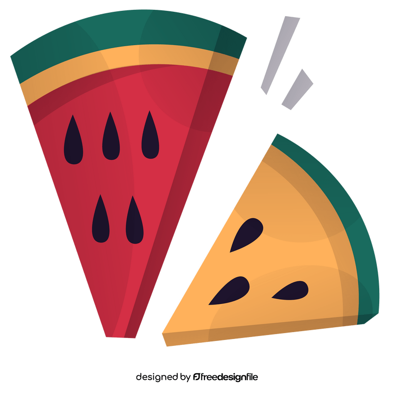 Melon and watermelon triangle slice clipart