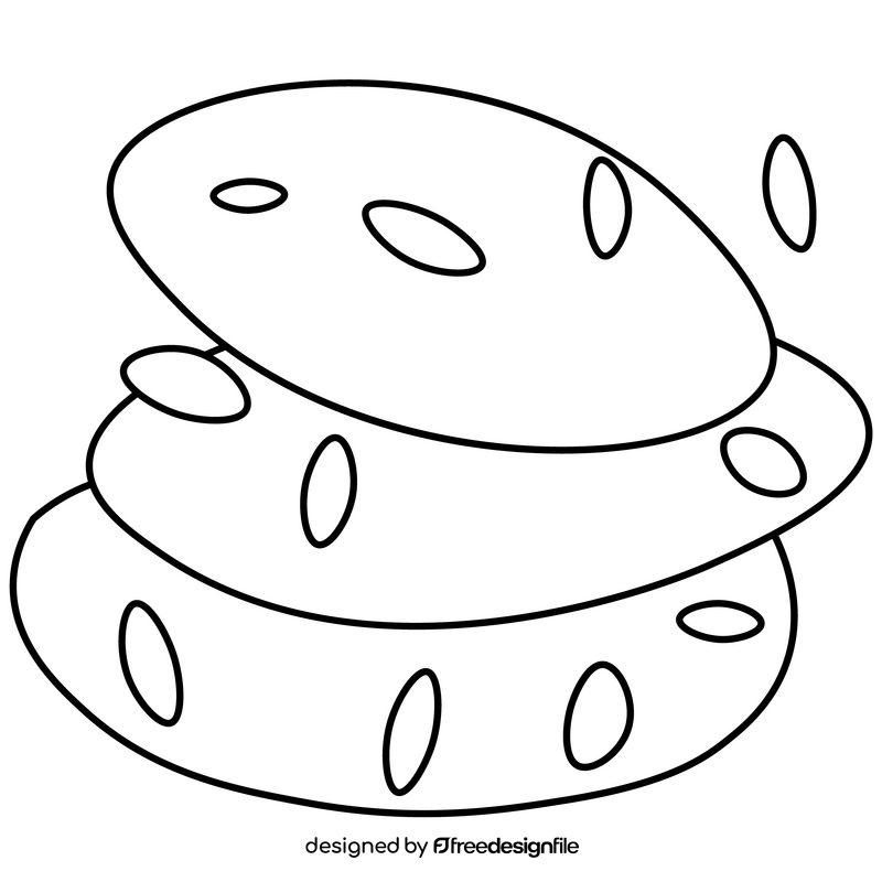 Milk cookie black and white clipart