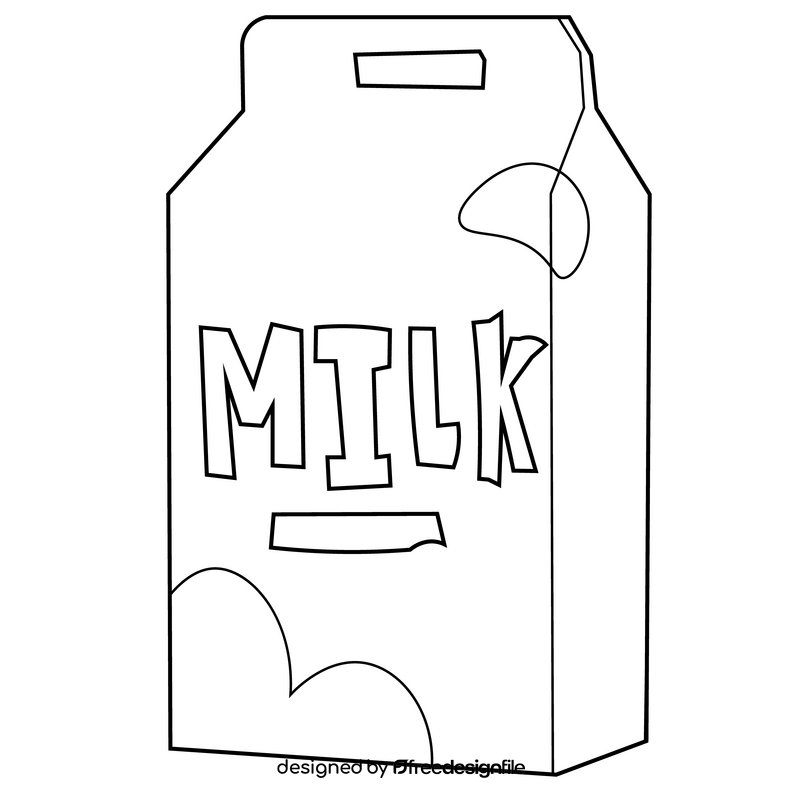 Milk drawing black and white clipart