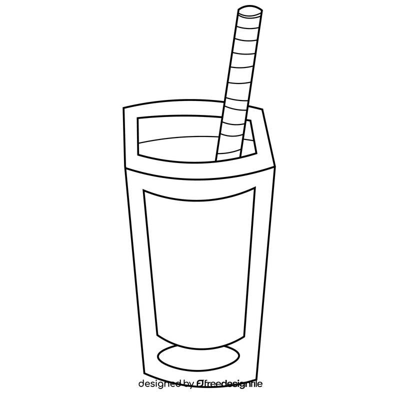 Cocktail milk black and white clipart