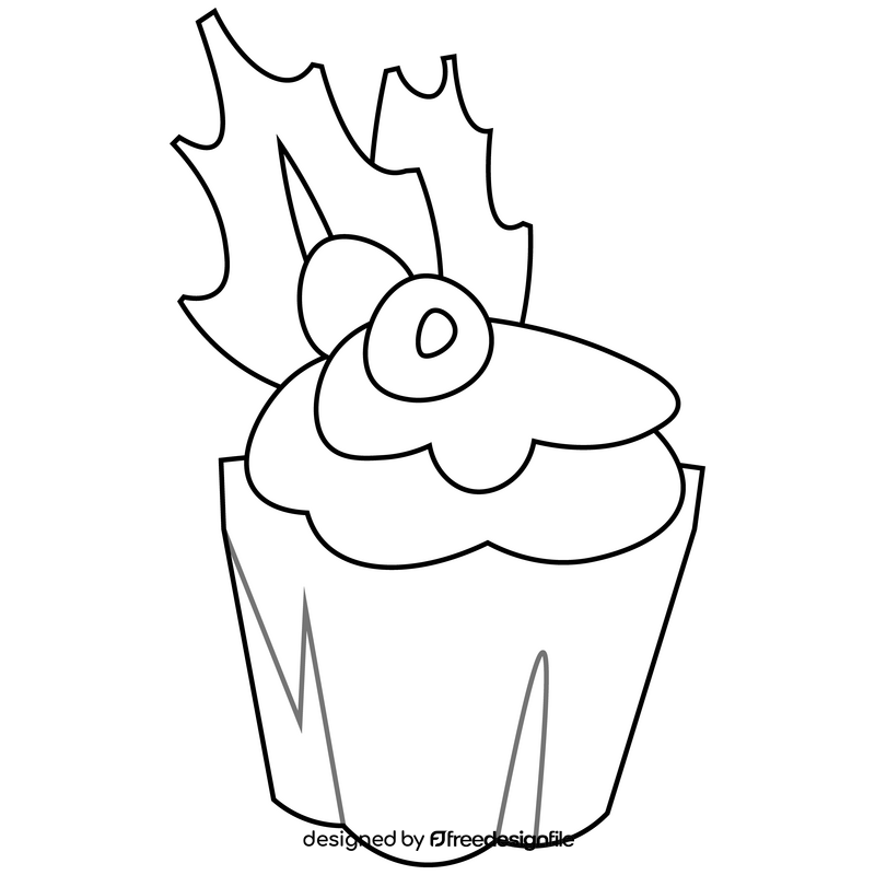 Christmas cake black and white clipart