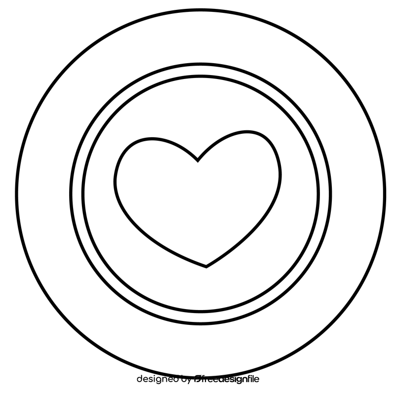 Christmas heart black and white clipart