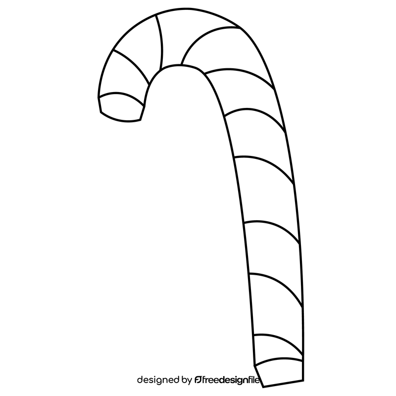 Christmas candy cane black and white clipart