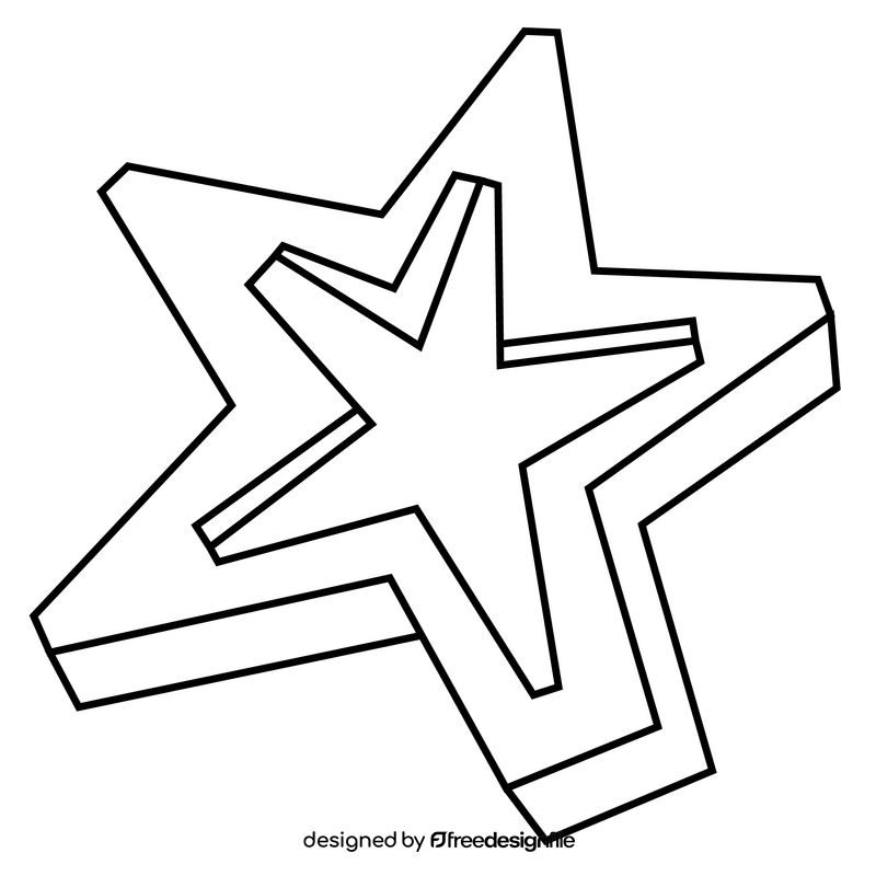 Christmas star black and white clipart