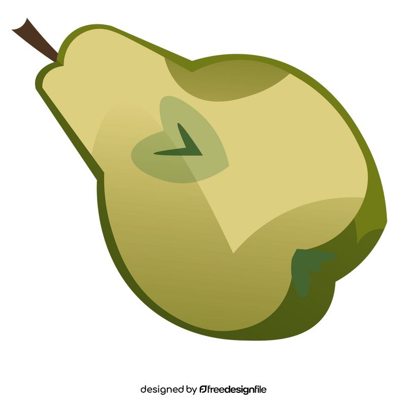 Pear half flat clipart