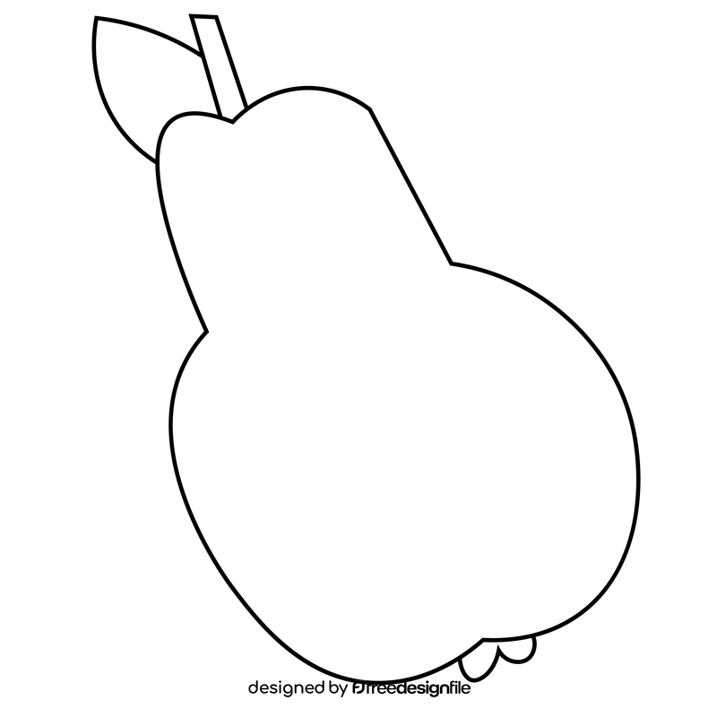 Pear drawing black and white clipart
