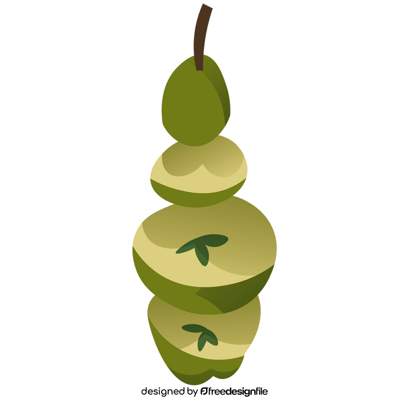 Pear slices flat clipart