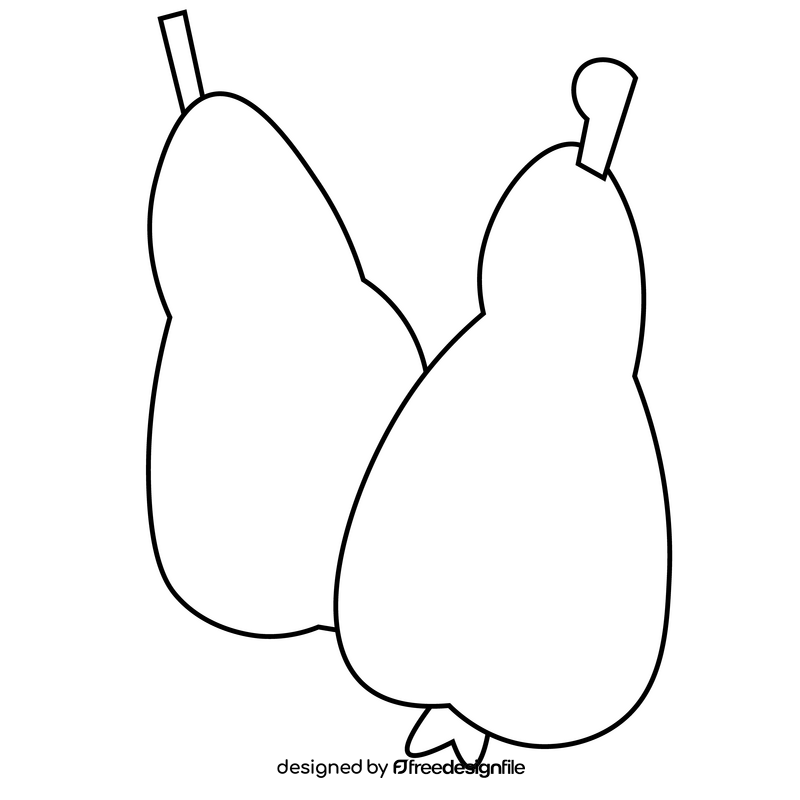 Pear twins black and white clipart