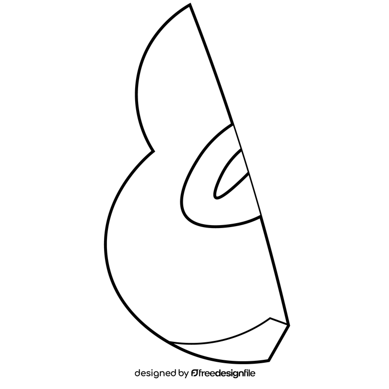 Pear piece black and white clipart