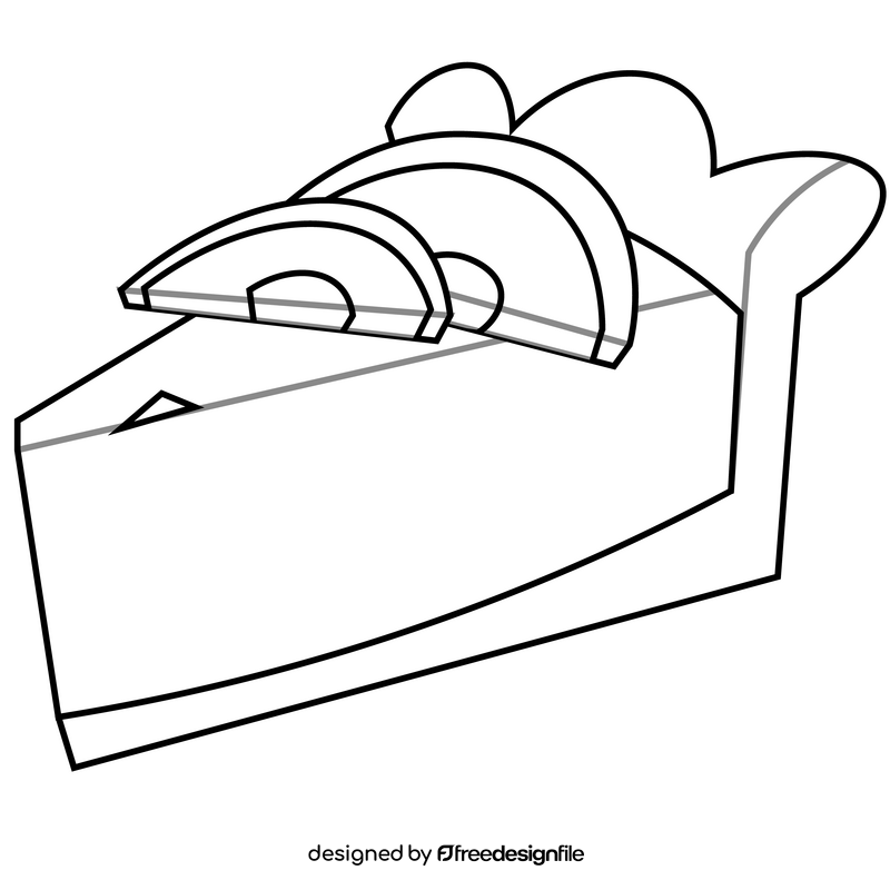 Apple pie drawing black and white clipart