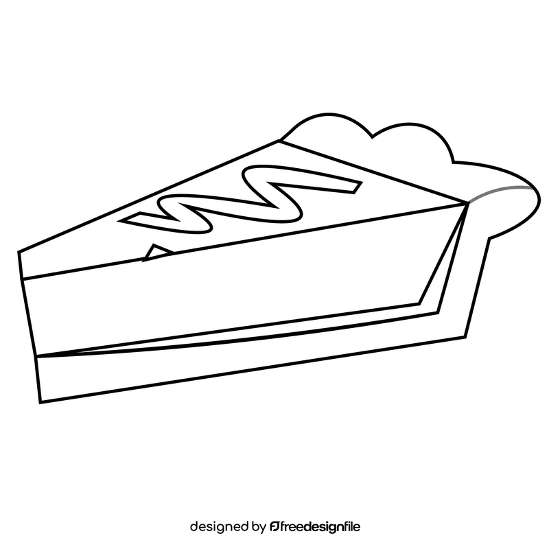 Chocolate pie slice drawing black and white clipart