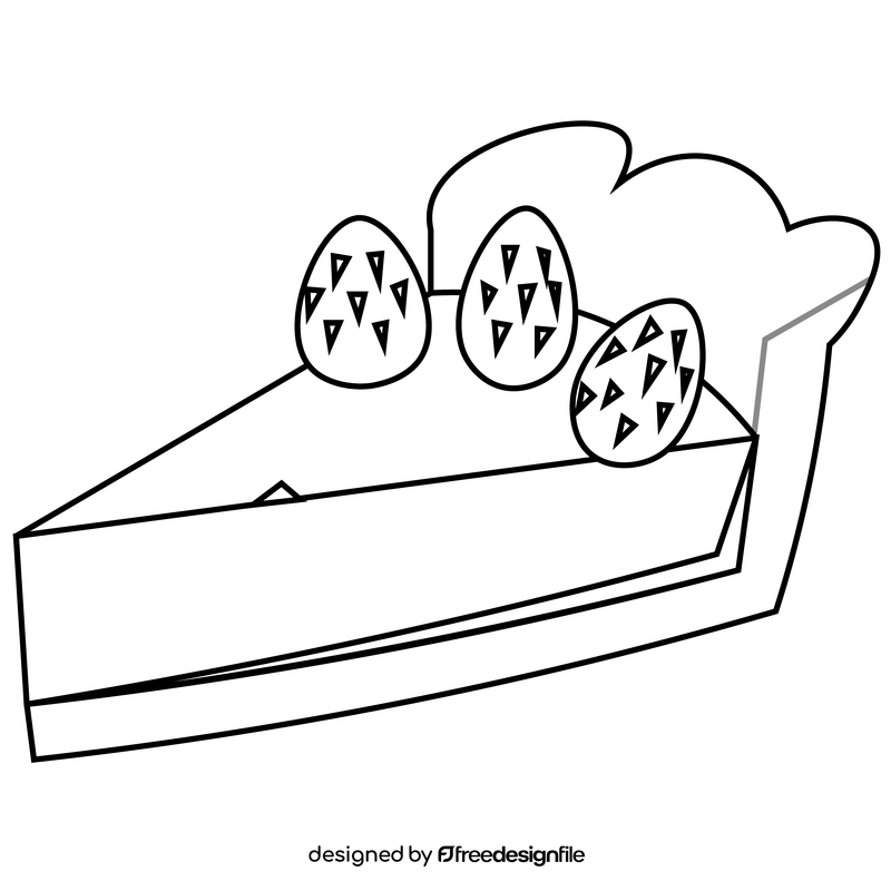 Strawberries Pie Slice Black And White Clipart Free Download