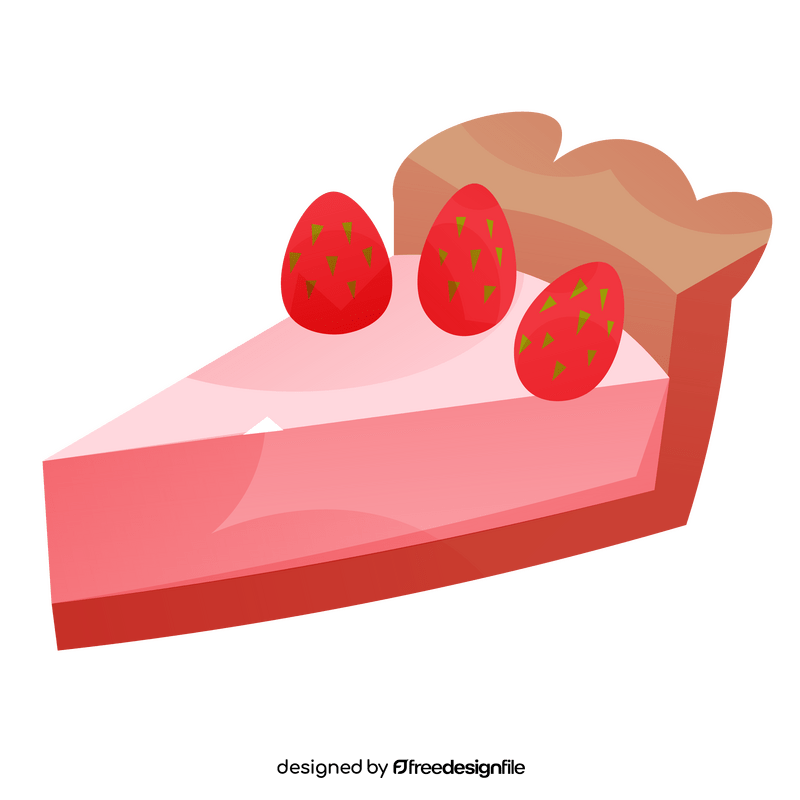 Strawberries pie slice clipart