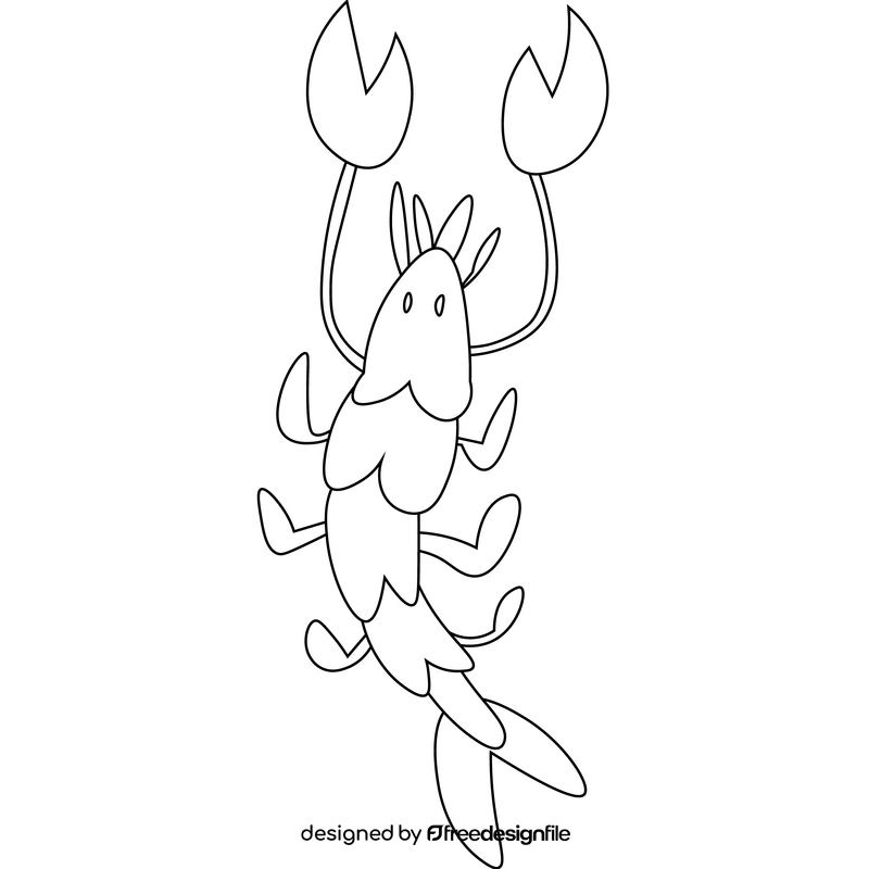 Seafood lobster black and white clipart