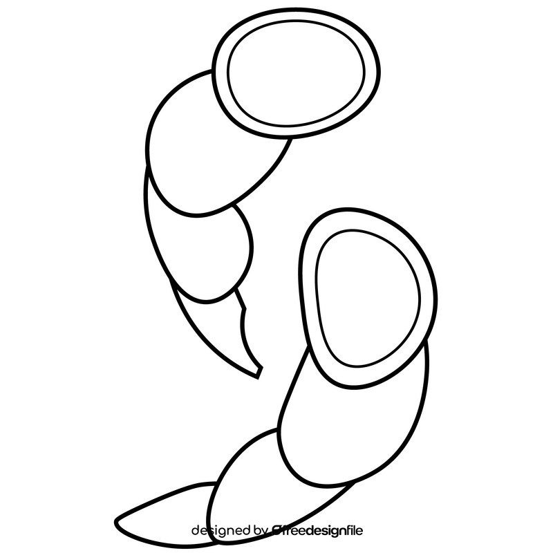 Seafood shrimp black and white clipart