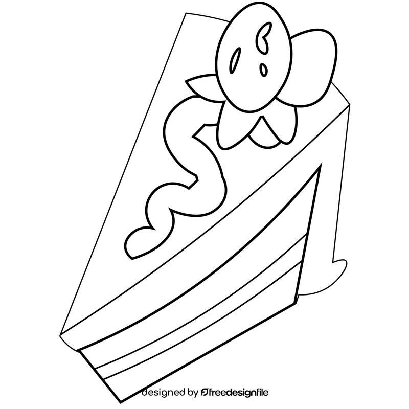 Cake slice drawing black and white clipart