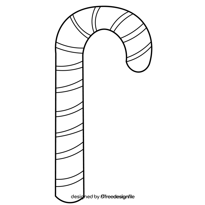 Candy cane drawing black and white clipart