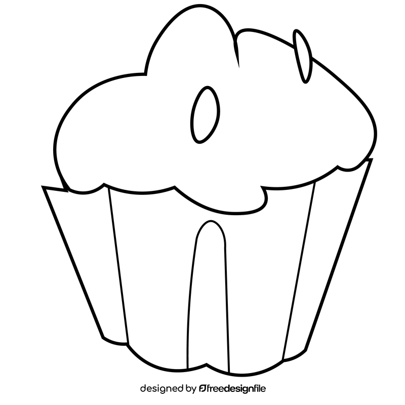 Cupcake drawing black and white clipart
