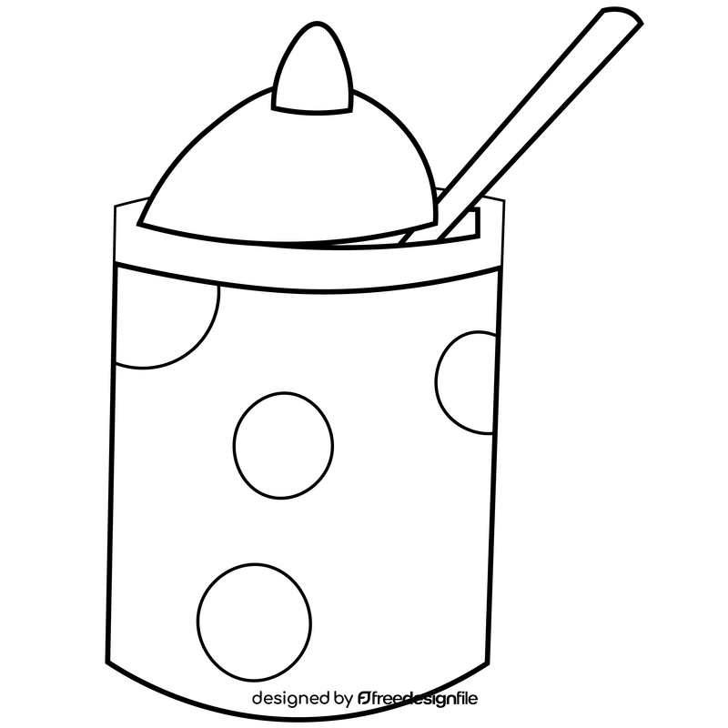 Sugar bowl black and white clipart