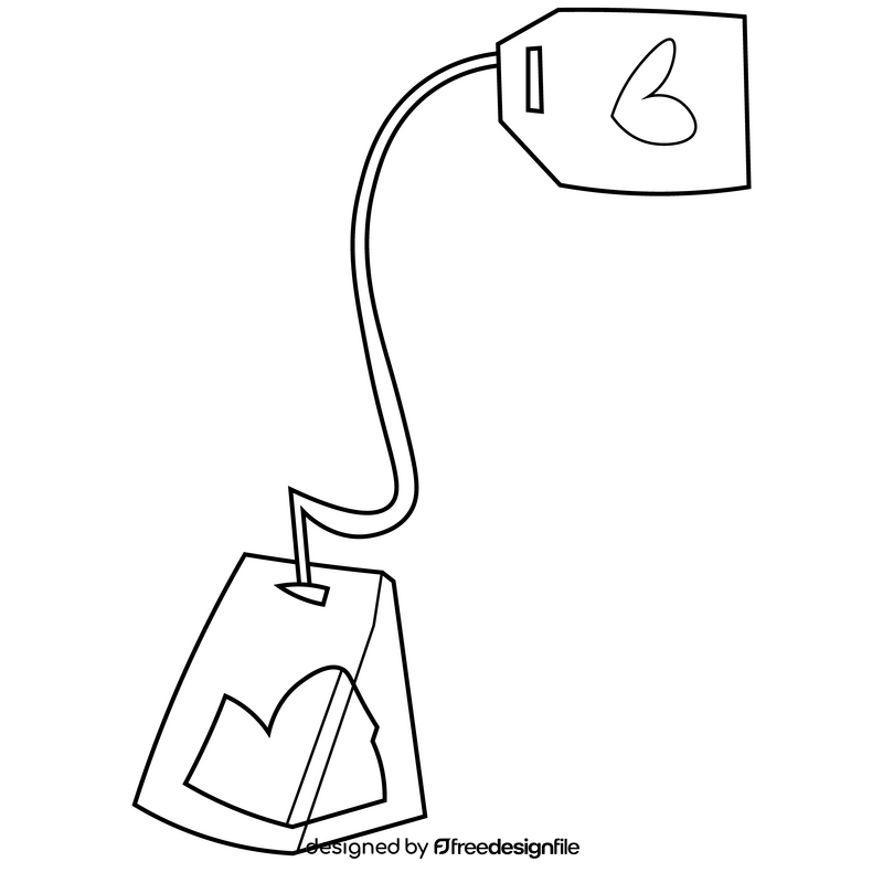 Tea bag black and white clipart