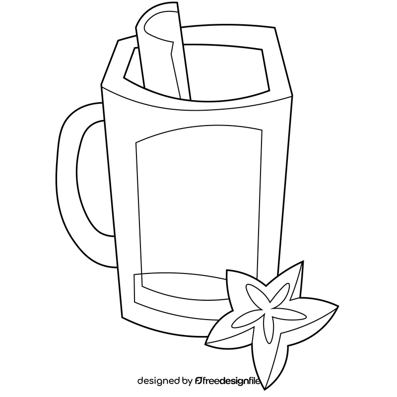 Thanksgiving drink black and white clipart